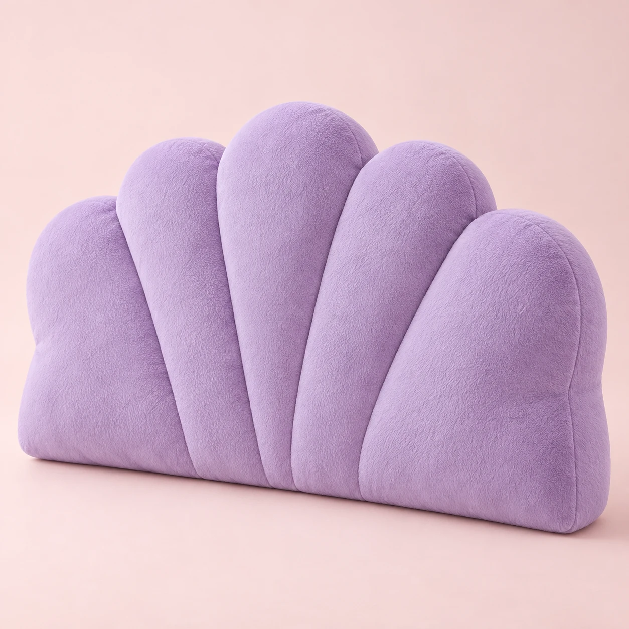 Lavender Petal, Lilac plush wide petal shaped backrest