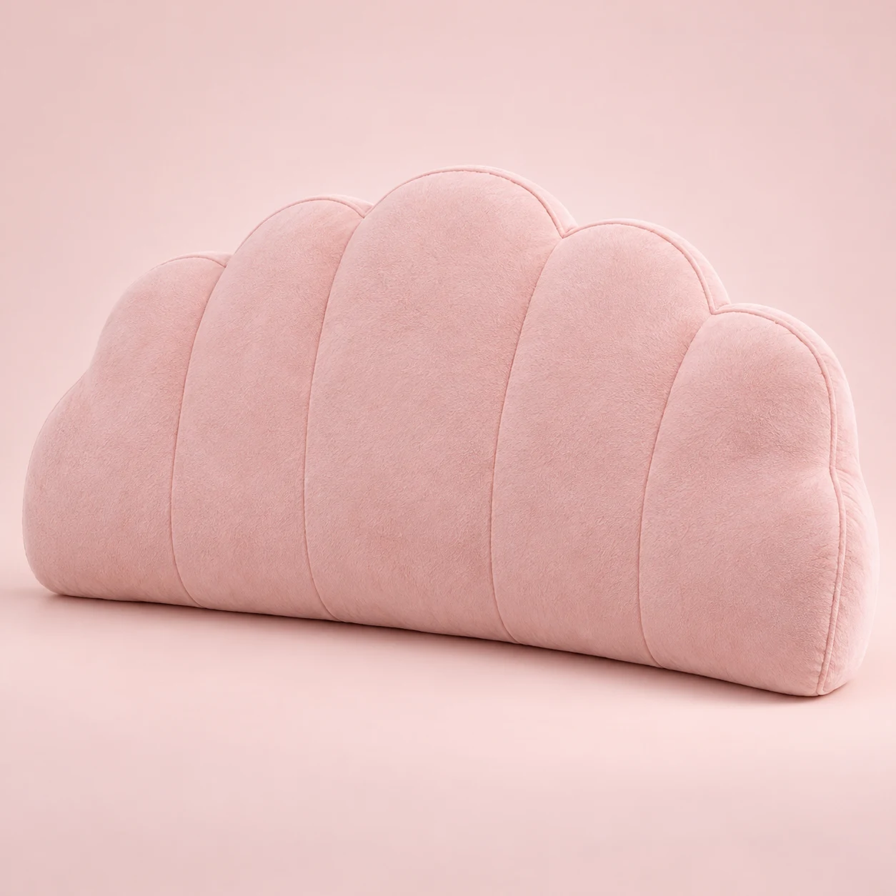 Blush Scallop, Blush plush wide scalloped top backrest